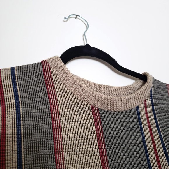 ZARA ; 3/4 SLEEVE MIDI STRIPE SWEATER DRESS - Picture 2 of 9